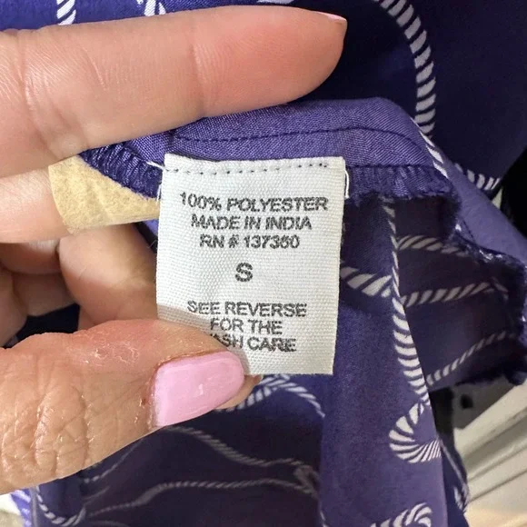 Truly 4 You Shirt Dress Womens Small Purple Nautical Rope High Low Excellent - Picture 3 of 5